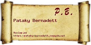 Pataky Bernadett névjegykártya